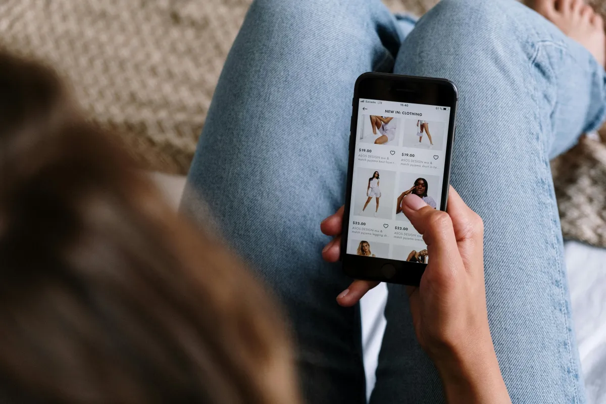 E-commerce product page on phone